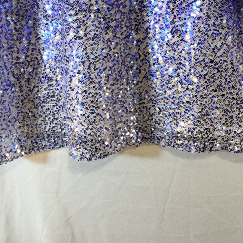 New York and company women’s sequin top blue size Large holiday sparkle glitter - Picture 4 of 9